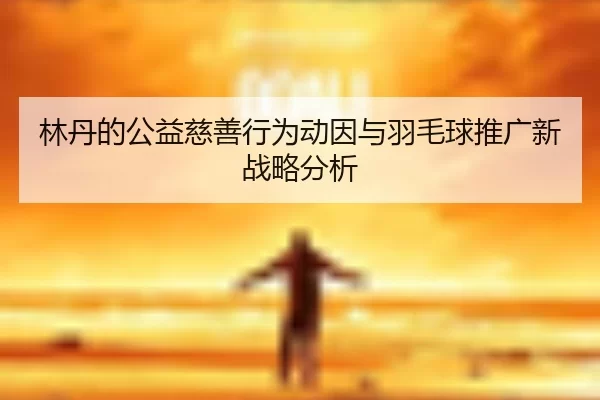 林丹的公益慈善行为动因与羽毛球推广新战略分析